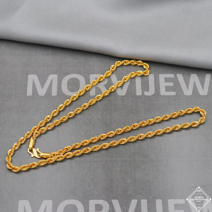 3.5mm rope chain necklace in 22k gold, K5101