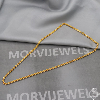 3.5mm rope chain necklace in 22k gold, K5101