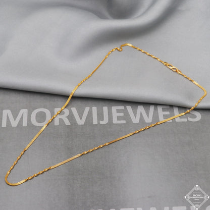 22k Gold Chain Necklace twisted For men women Anniversary Wedding Gift chain, 22kt Handmade Gold Chain, pure gold necklace chain, K5105