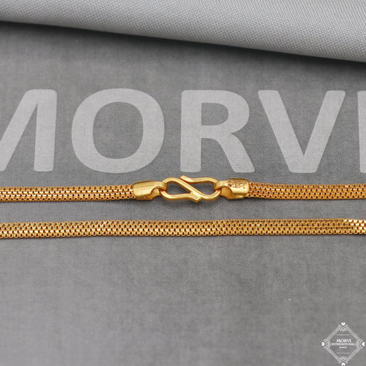 22k Yellow Gold Chain Necklace box style For men women Anniversary Wedding Gift chain, 22kt Handmade Gold Chain, pure gold necklace chain, K
