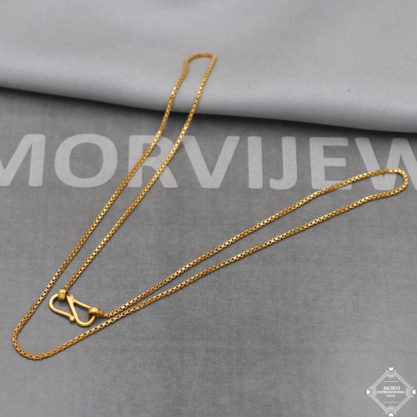 20k Gold Chain Necklace box style For men women Anniversary Wedding Gift chain, 20kt Handmade Gold Chain, pure gold necklace chain, K5110