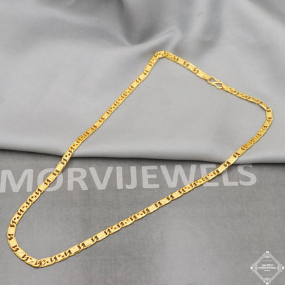 22k Gold Flat Chain Necklace Chips Style For Men Women Anniversary Wedding Gift, 22kt Handmade Gold Chain, Pure Gold Necklace Chain, K5115