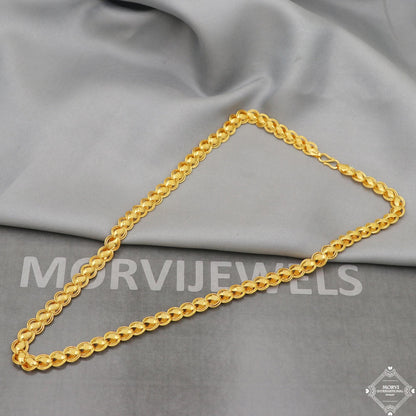 22k Gold Chain Necklace Unique Handmade Indian 22kt Gold Jewelry for Gift, K5116