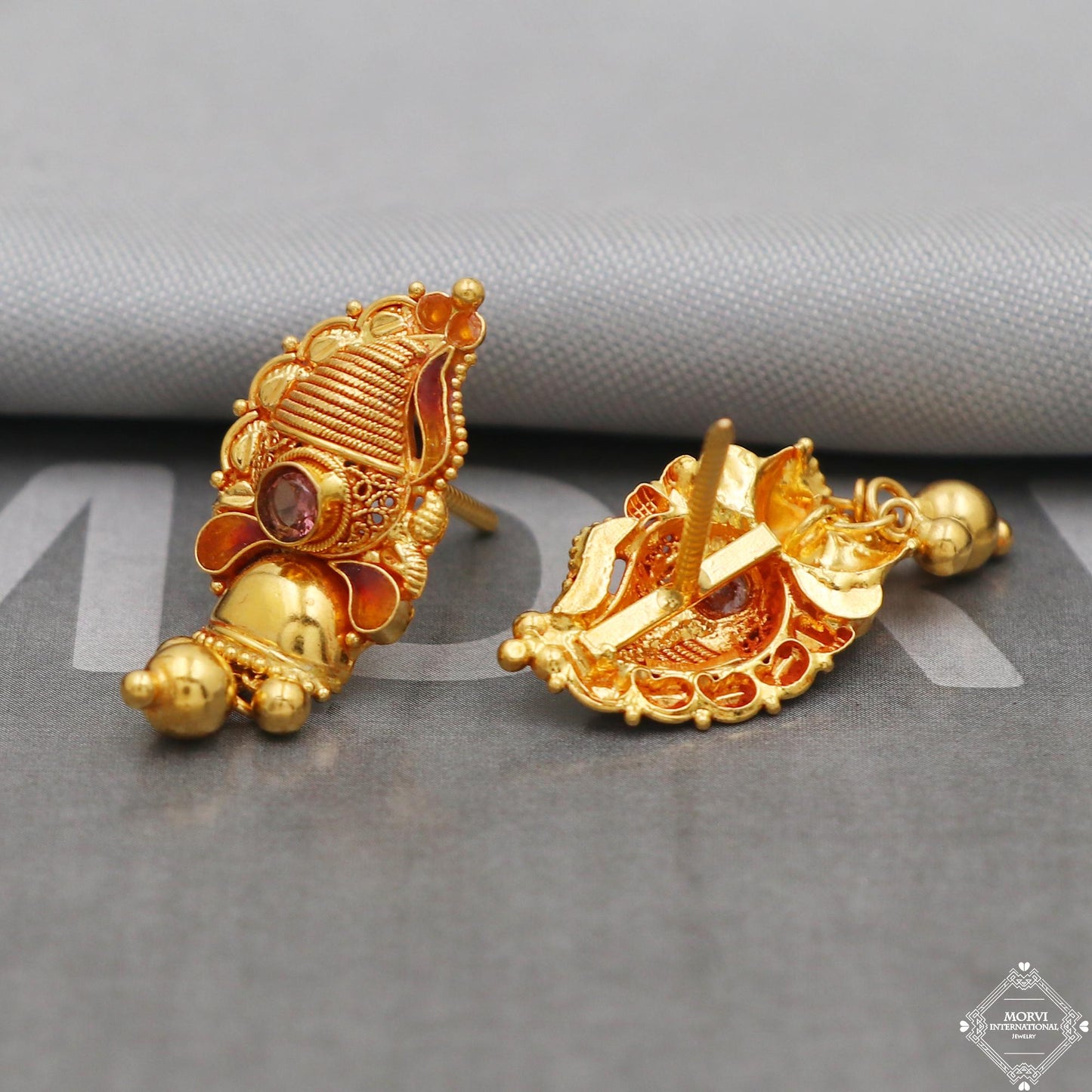 22k yellow gold earrings jewelry, K5121