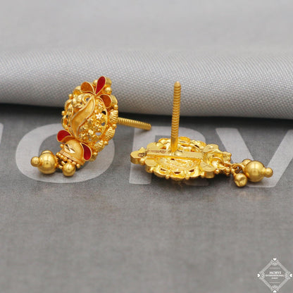 22k Intricate Gold Earrings Handmade Jewelry for gift, K5139