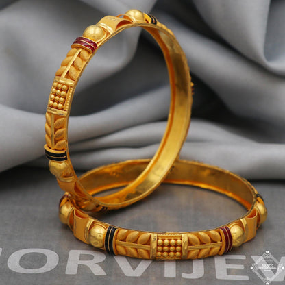 22k 22 karat Gold Bangles Bracelet Pair Wedding Jewelry, K5170