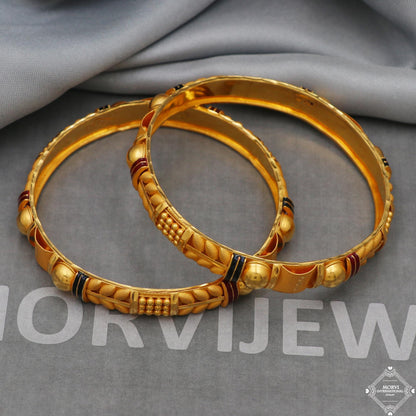 22k 22 karat Gold Bangles Bracelet Pair Wedding Jewelry, K5170