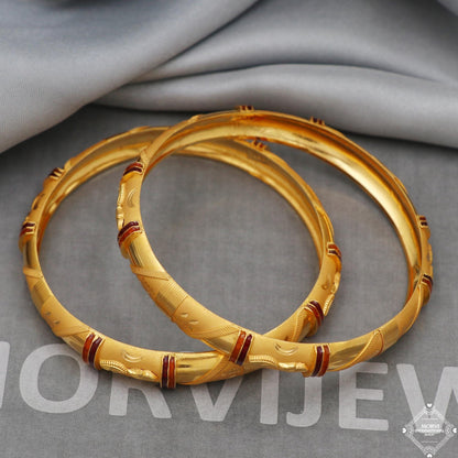 Handmade 22k 22 karat Gold indian vintage antique style Bangles Bracelet Pair Wedding Jewelry, K5172