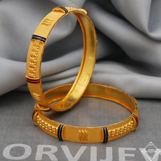 22k 22 karat Gold Bangles Bracelet Pair Wedding Jewelry, K5174