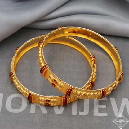22k 22 karat Gold Bangles Bracelet Pair Wedding Jewelry, K5176