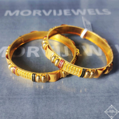 22k Solid Gold Bangles: Vintage Indian Wedding Jewelry