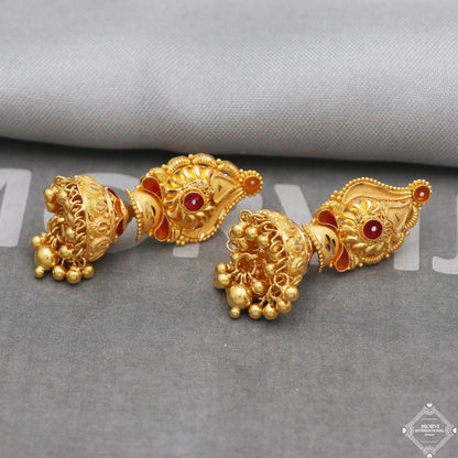 Fine 22kt 22k Gold Earrings , 22karat earrings, real gold earrings, K5253