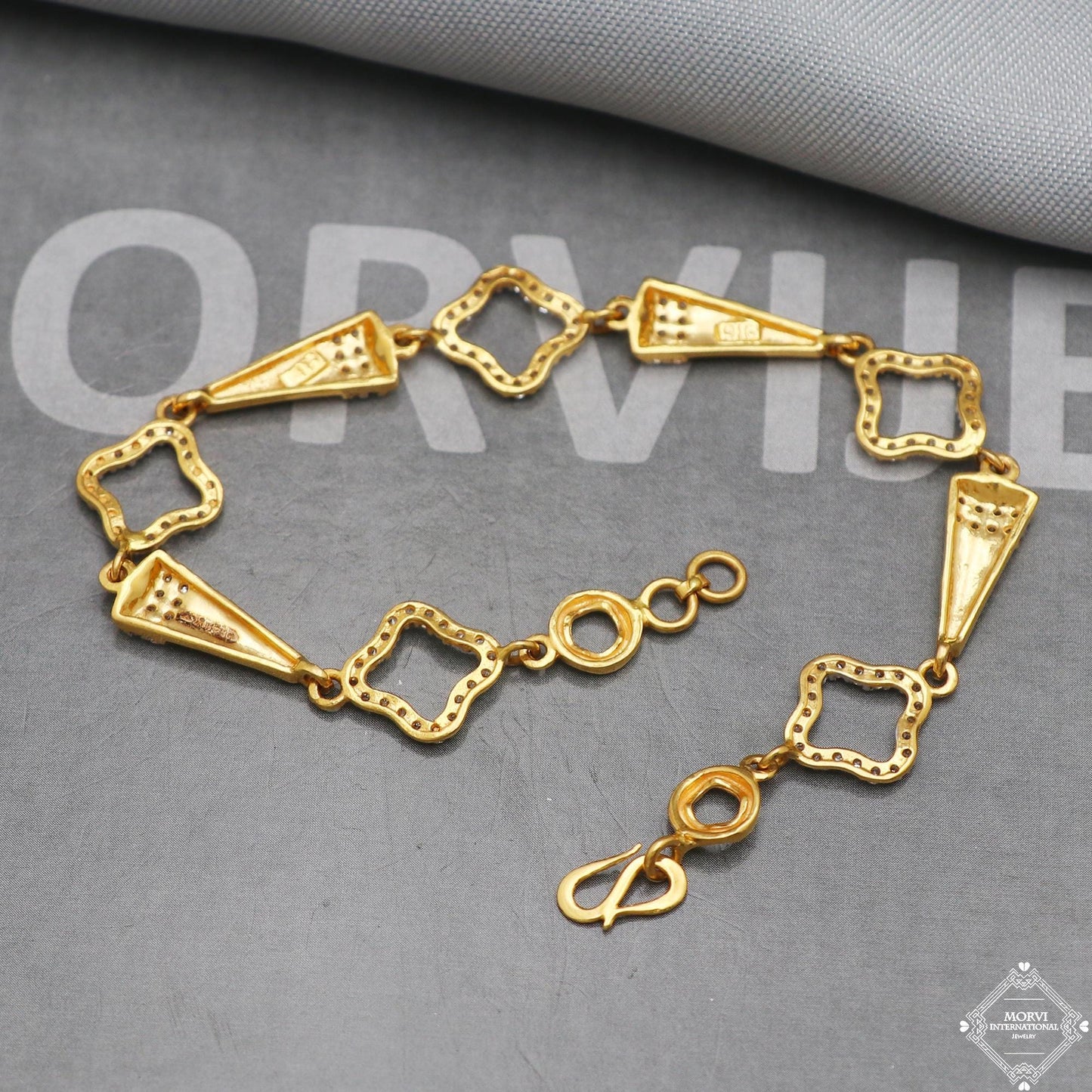 Real 22k Gold Women Girl Handmade Bracelet Link Chain 22kt 22 karat Indian Jewelry, K5267