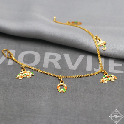 Real 22k Gold Women Girl Handmade Bracelet Link Chain 22kt 22 karat Indian Jewelry, K5275