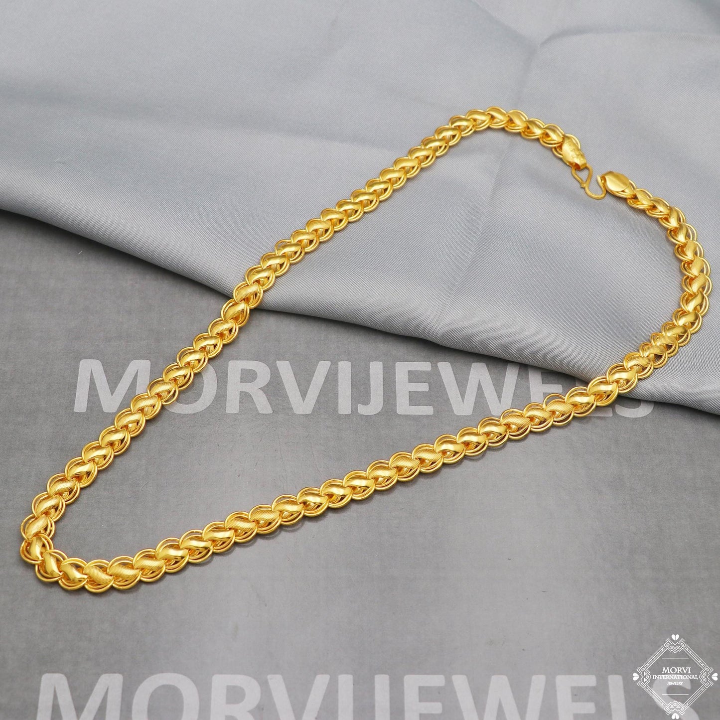 22k Gold Chain Necklace 9mm, pure handmade gold chain for men and women, Indian gold chain jewelry, S design chain, gift, K5276