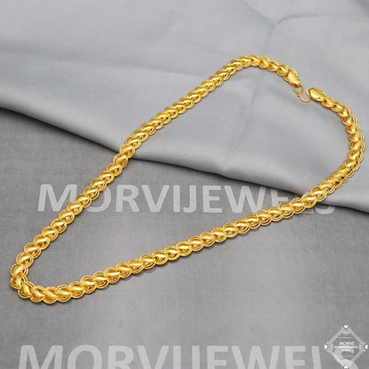 22k Gold Chain Necklace 9mm, pure handmade gold chain for men and women, Indian gold chain jewelry, S design chain, gift, K5276