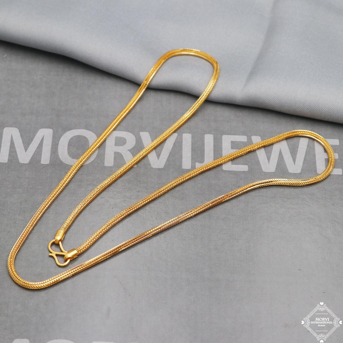 22k Yellow Gold Chain Necklace 2.5 mm, 22 inches and all, pure handmade gold chain for men and women, Indian gold chain jewelry, gift, K5280