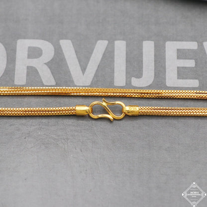 22k Yellow Gold Chain Necklace 2.5 mm, 22 inches and all, pure handmade gold chain for men and women, Indian gold chain jewelry, gift, K5280