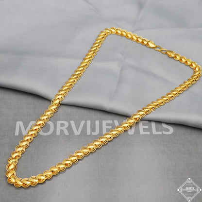 22k Yellow Gold Chain Necklace Handmade Jewelry,  K5285