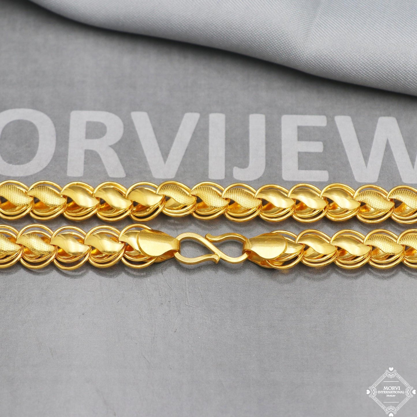 22k Yellow Gold Chain Necklace Handmade Jewelry,  K5285