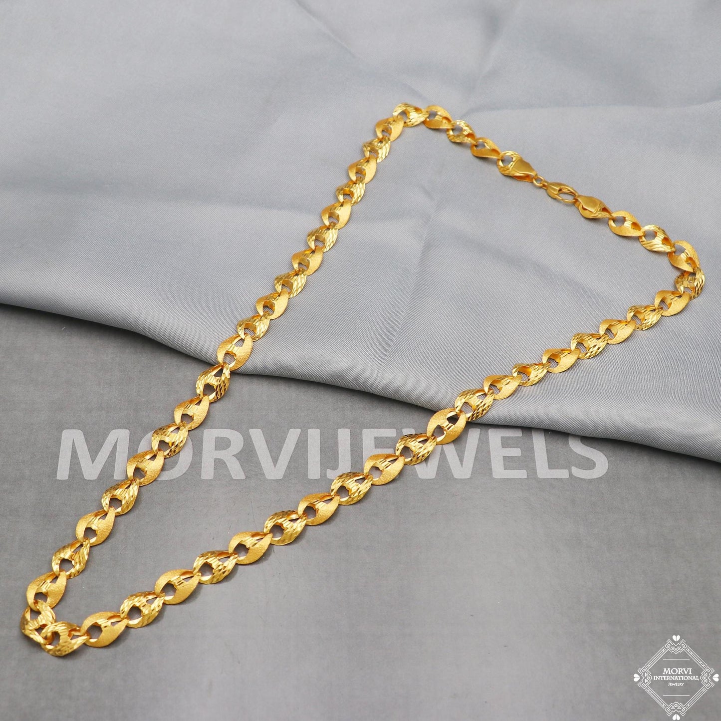 Thick Spiral Chain Necklace Jewelry in 22k gold, K5286