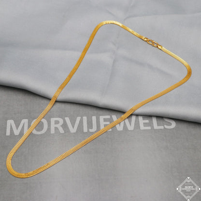 22k Yellow Gold Flat Box Chain Necklace 4 mm, 16 18 20 22 inch & all , Handmade Indian Gold handmade indian chain Jewelry, K5288