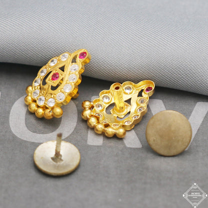 antique style 22k gold earrings handmade jewelry, K5297