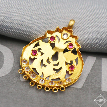Indian style 22k yellow gold pendant necklace handcrafted jewelry for gift, K5305