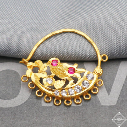 Bird 22k Yellow Gold Women Nose Ring Jewelry Indian Nath , K5307