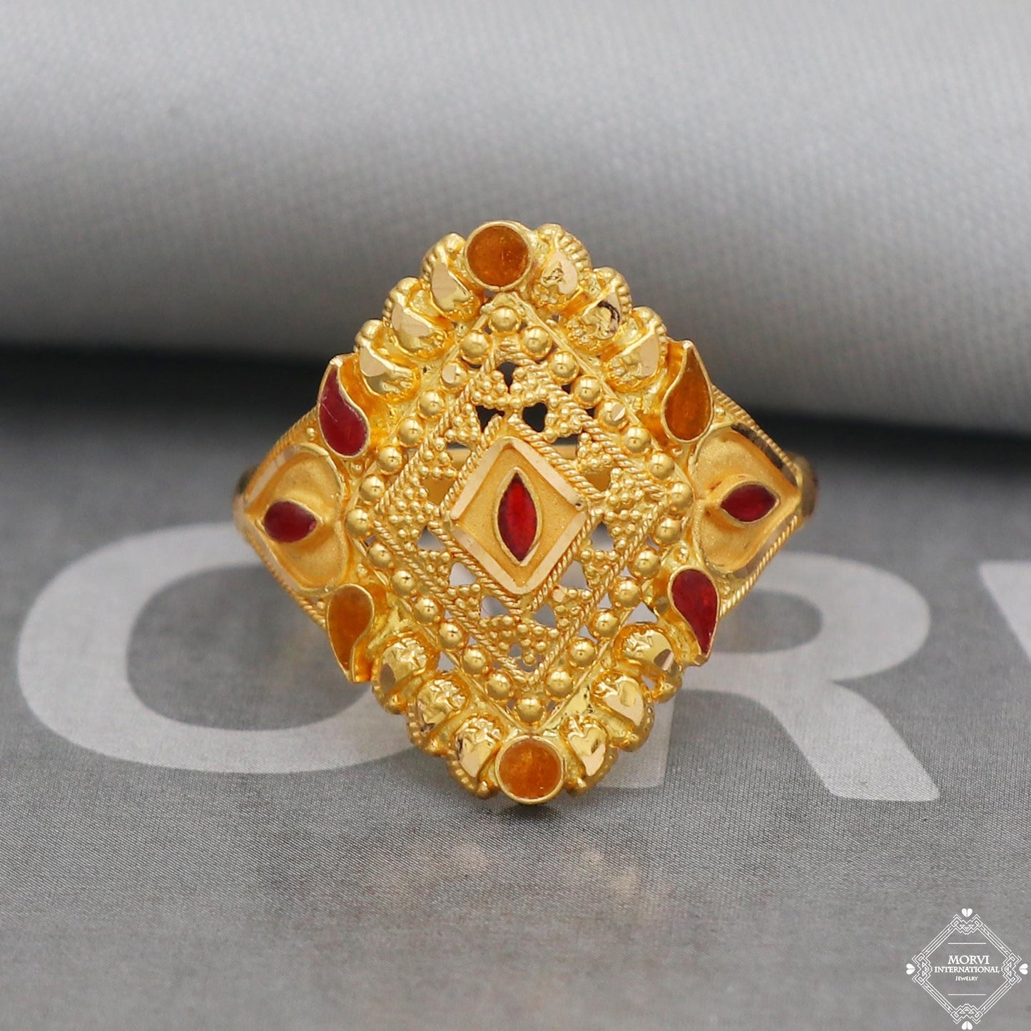 Solid Gold 22kt 22k Gold Ring Jewelry, Women Handmade Gold Jewelry, All Size, K5013