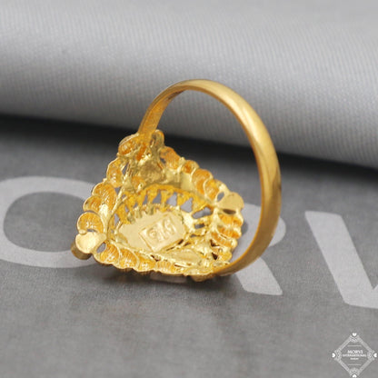 22k yellow gold ring, women handmade ring jewelry, Meenakari Gold Ring, Enamel Gold Ring