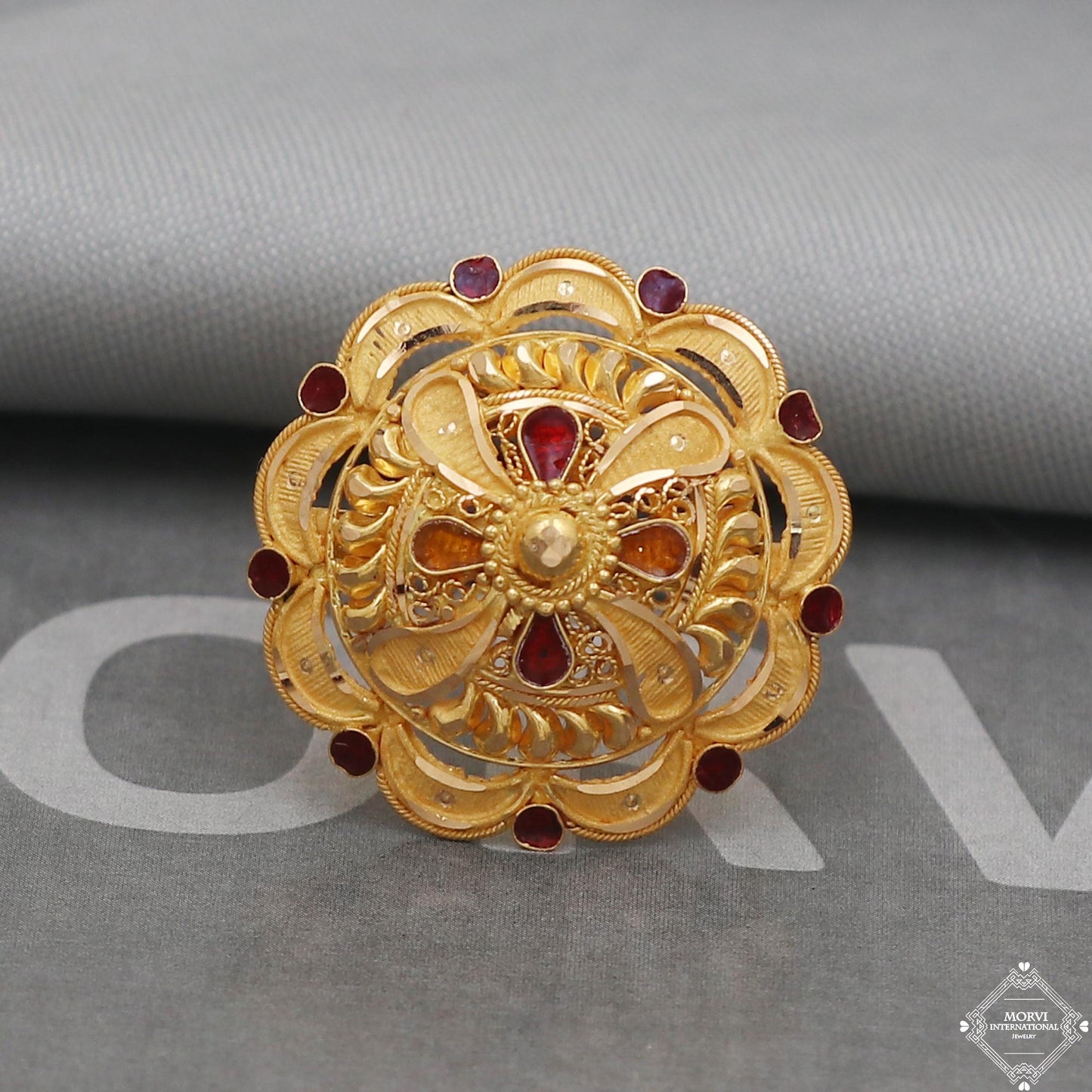 Pure 22k Yellow Gold Ring Jewelry, Handmade Indian Vintage and antique design, Pure Gold Ring, All Size, K5020