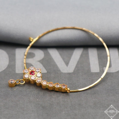 22k Yellow Bridal Wedding Nose Ring Hoop Ring for Nose, Royal Look,  K5322