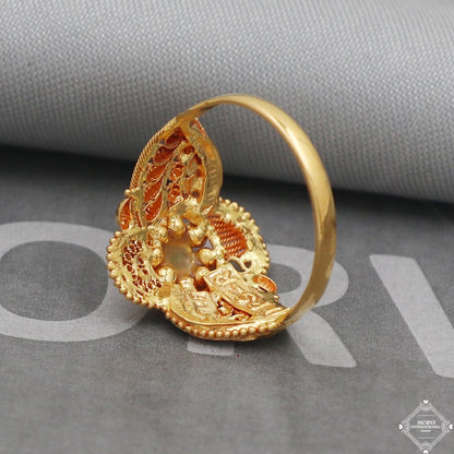 Pure 22k Yellow Gold Ring Jewelry, Handmade Indian Vintage and antique design, Pure Gold Ring, All Size, K5027