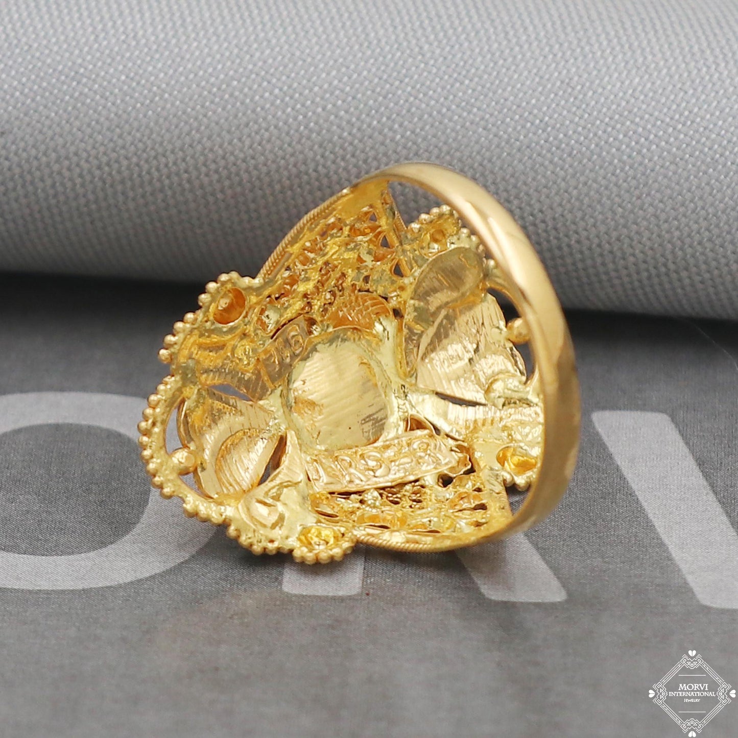 Designer Unique Gold Ring, Solid Gold 22k Ring, Rajasthani Jewelry