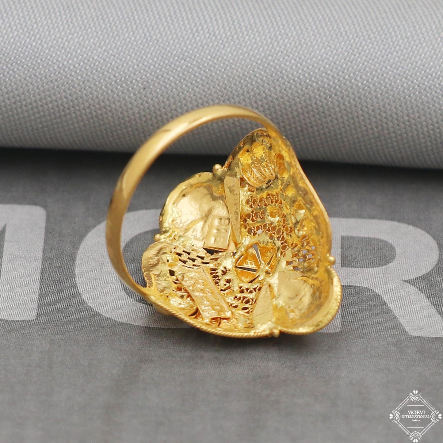 Boho Gold Ring, 22k Gold Women Ring, Special Look Ring,