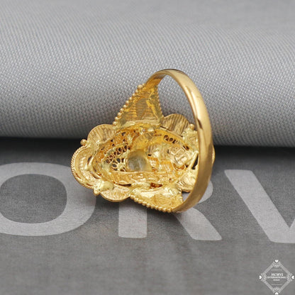 22k Yellow Gold Ring Handmade Indian Jewelry, Vintage and antique design, Pure Gold Ring, All Size, K5036