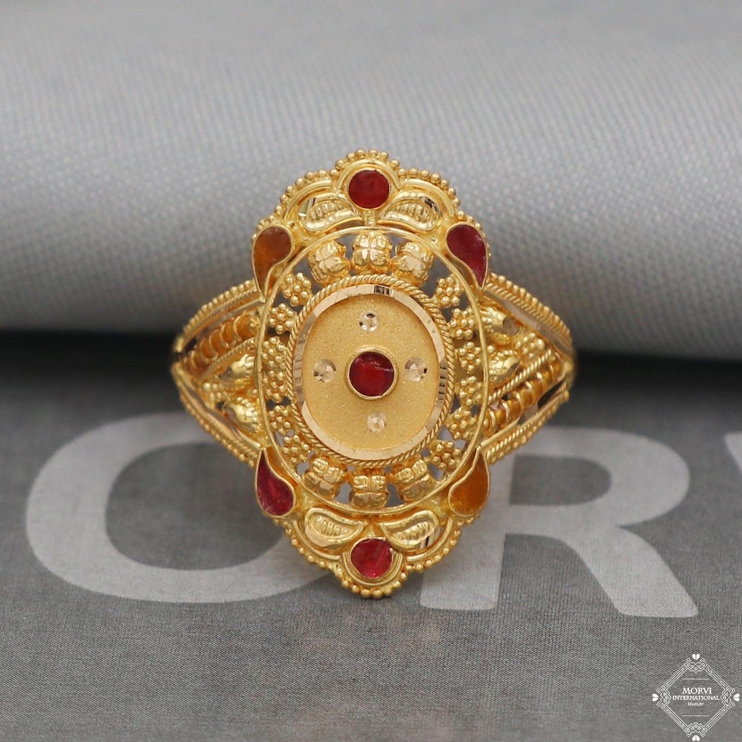 handcrafted solid 22k Gold Ring, K5037