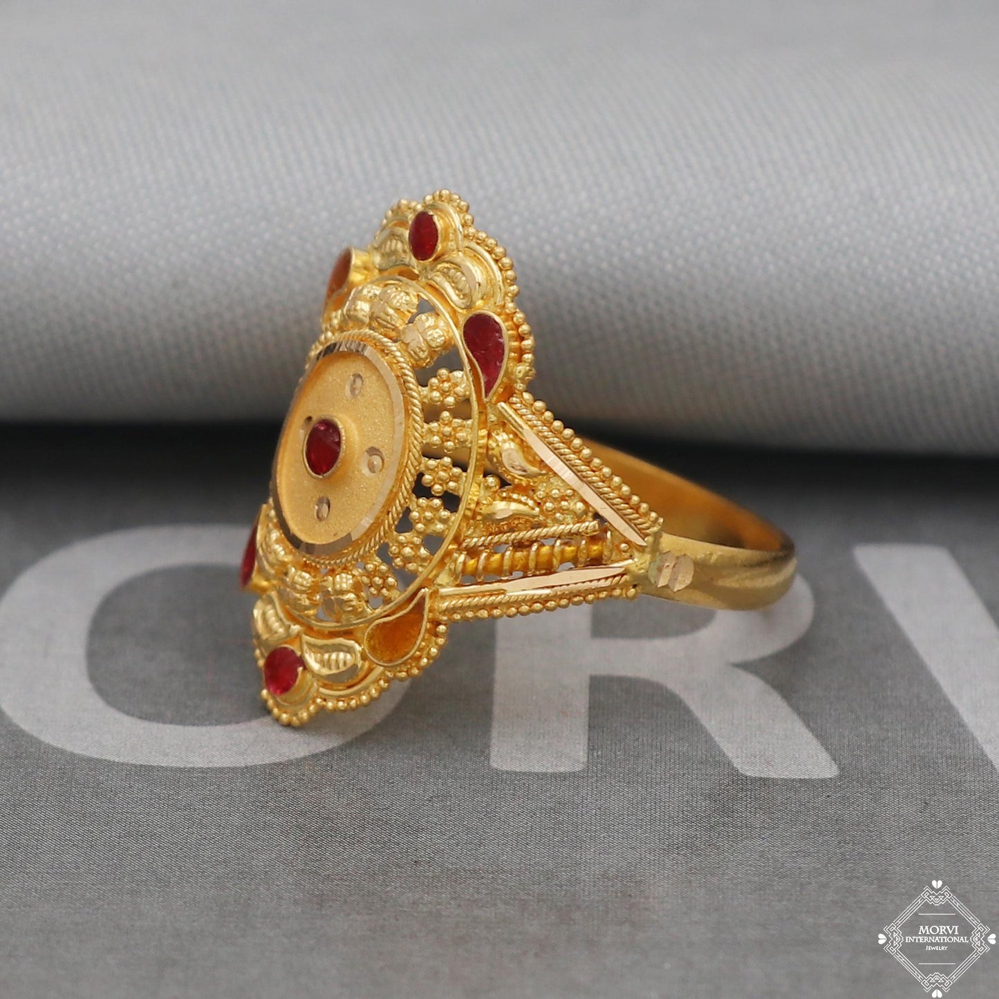 handcrafted solid 22k Gold Ring, K5037