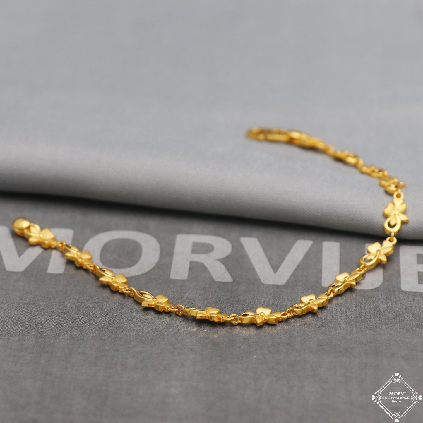 handcrafted 22k solid gold women bracelet 6.75 inches indian designer jewelry, k5343