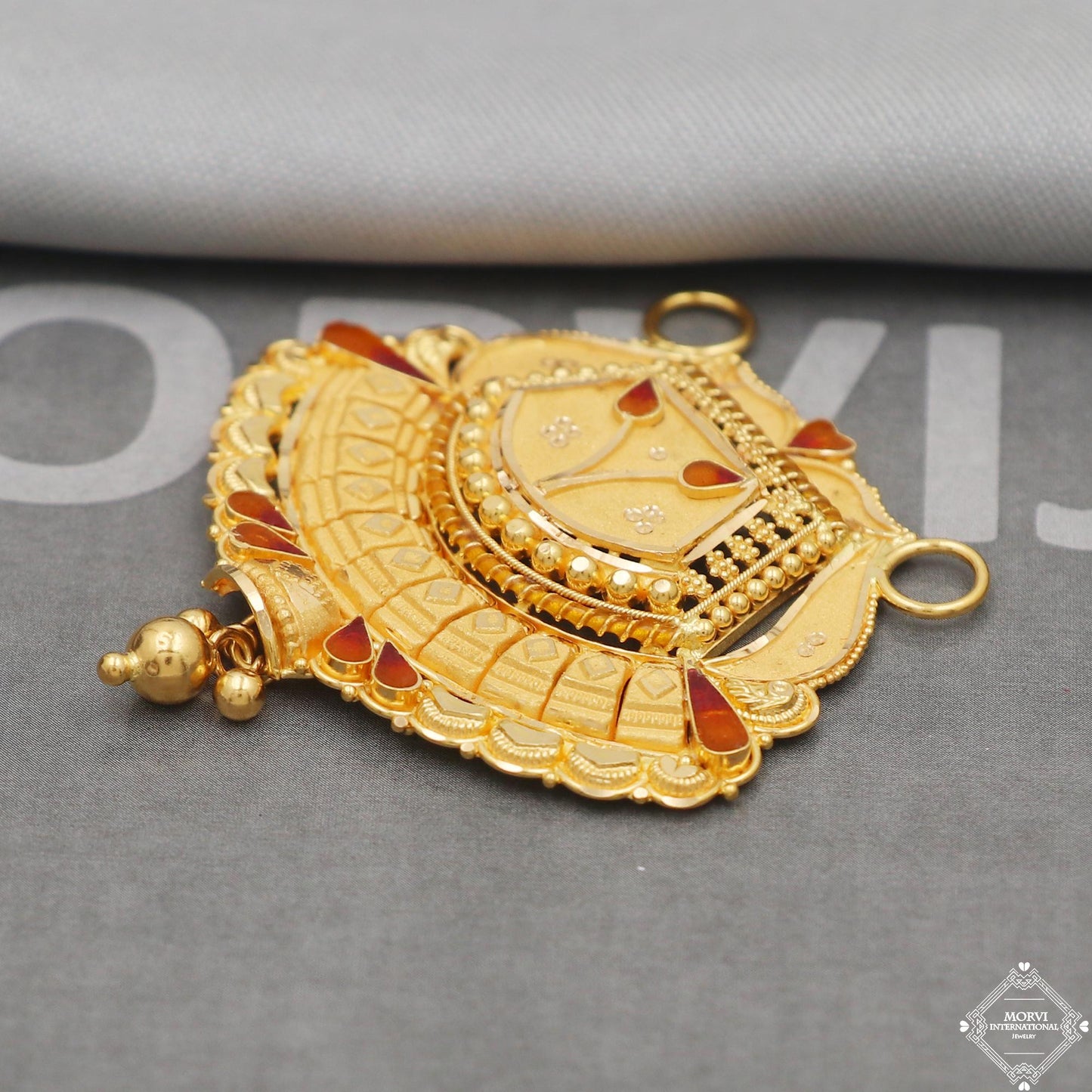 22kt 22k Gold Pendant Necklace Handmade Indian Handmade Vintage Antique Design Jewelry, K5054