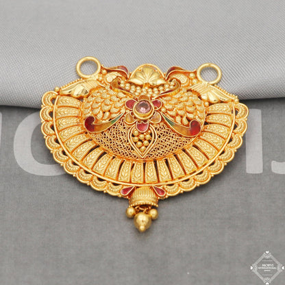 22k Yellow Gold Mangalsutra Pendant Necklace Handmade Indian Handmade Vintage Antique Design Jewelry, K5055