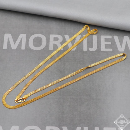 22k Gold Chain Necklace box style For men women Anniversary Wedding Gift box chain, Handmade Gold Chain, pure gold necklace chain, K5100