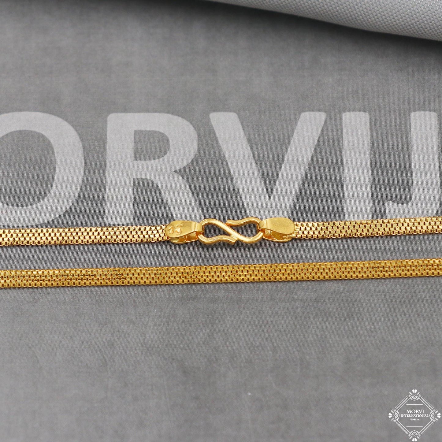 22k Gold Chain Necklace box style For men women Anniversary Wedding Gift box chain, Handmade Gold Chain, pure gold necklace chain, K5100