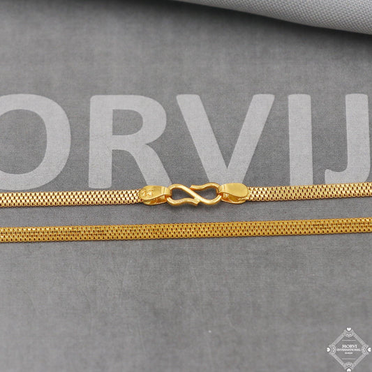 22k Gold Chain Necklace box style For men women Anniversary Wedding Gift box chain, Handmade Gold Chain, pure gold necklace chain, K5100
