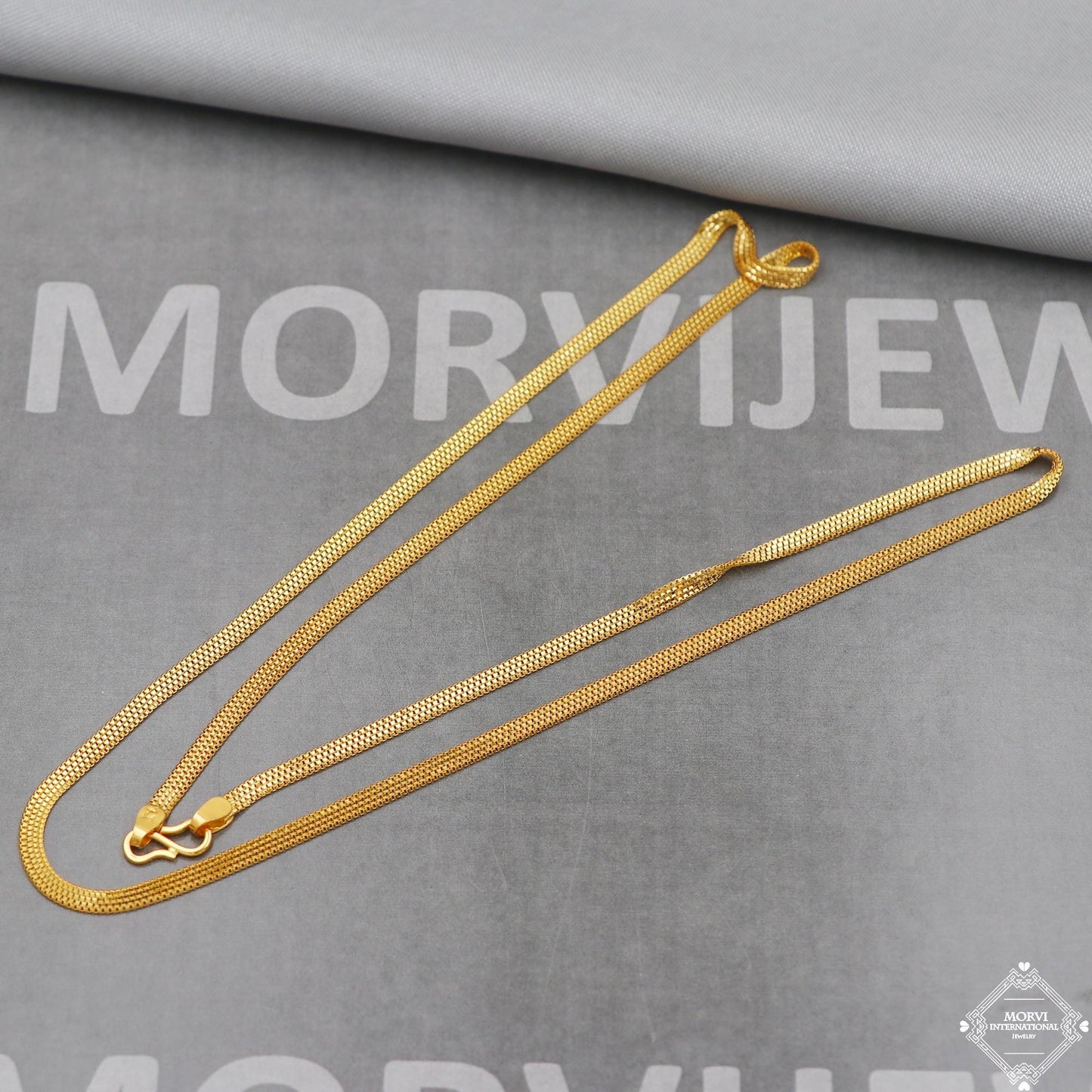 22k Gold Chain Necklace box style For men women Anniversary Wedding Gift box chain, Handmade Gold Chain, pure gold necklace chain, K5100