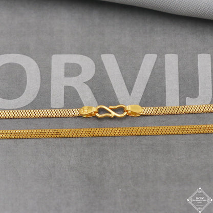 22k Gold Chain Necklace box style For men women Anniversary Wedding Gift box chain, Handmade Gold Chain, pure gold necklace chain, K5100