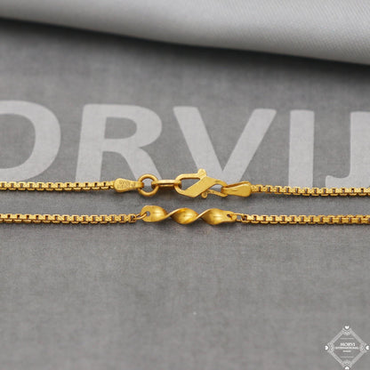 22k Yellow Gold Chain Necklace twisted men women Anniversary Wedding Gift chain, 22kt Handmade Gold Chain, pure gold necklace chain, K5104