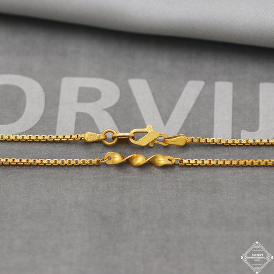 22k Yellow Gold Chain Necklace twisted men women Anniversary Wedding Gift chain, 22kt Handmade Gold Chain, pure gold necklace chain, K5104
