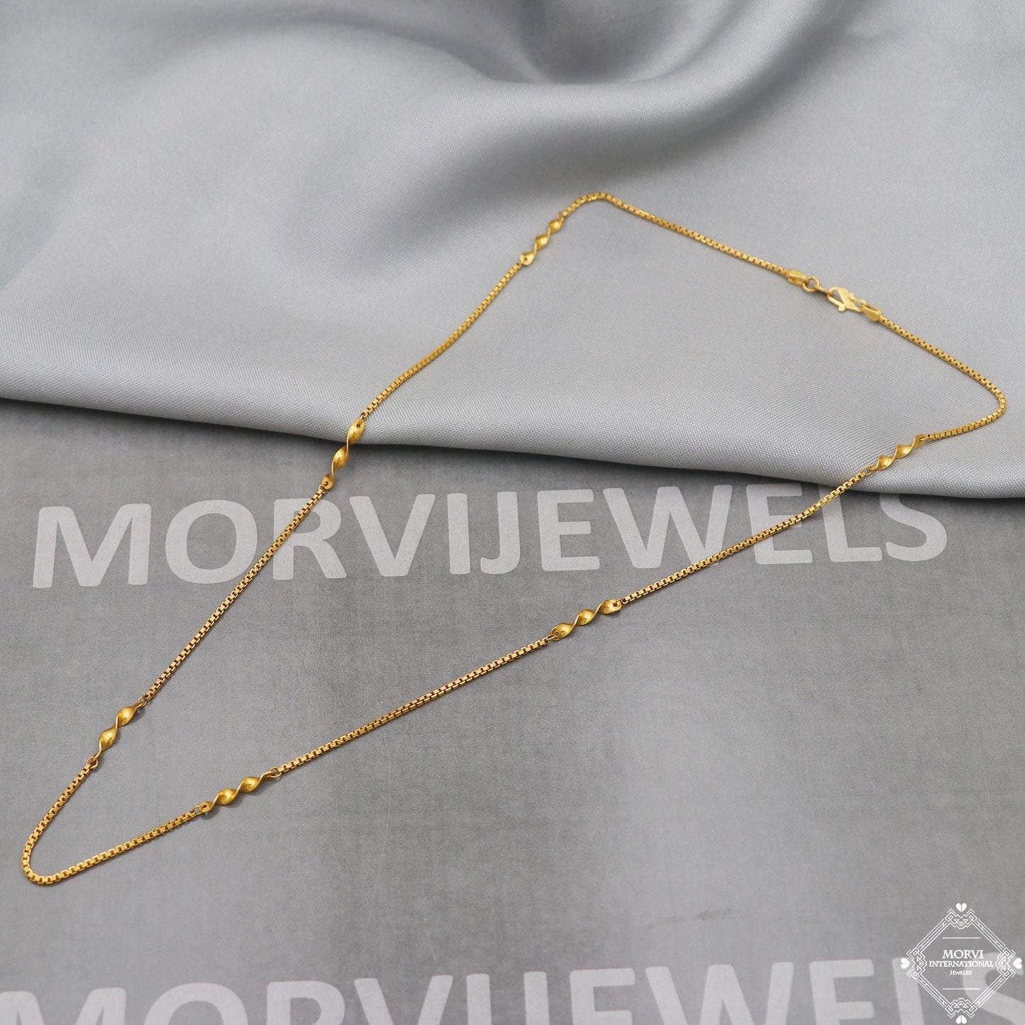22k Yellow Gold Chain Necklace twisted men women Anniversary Wedding Gift chain, 22kt Handmade Gold Chain, pure gold necklace chain, K5104